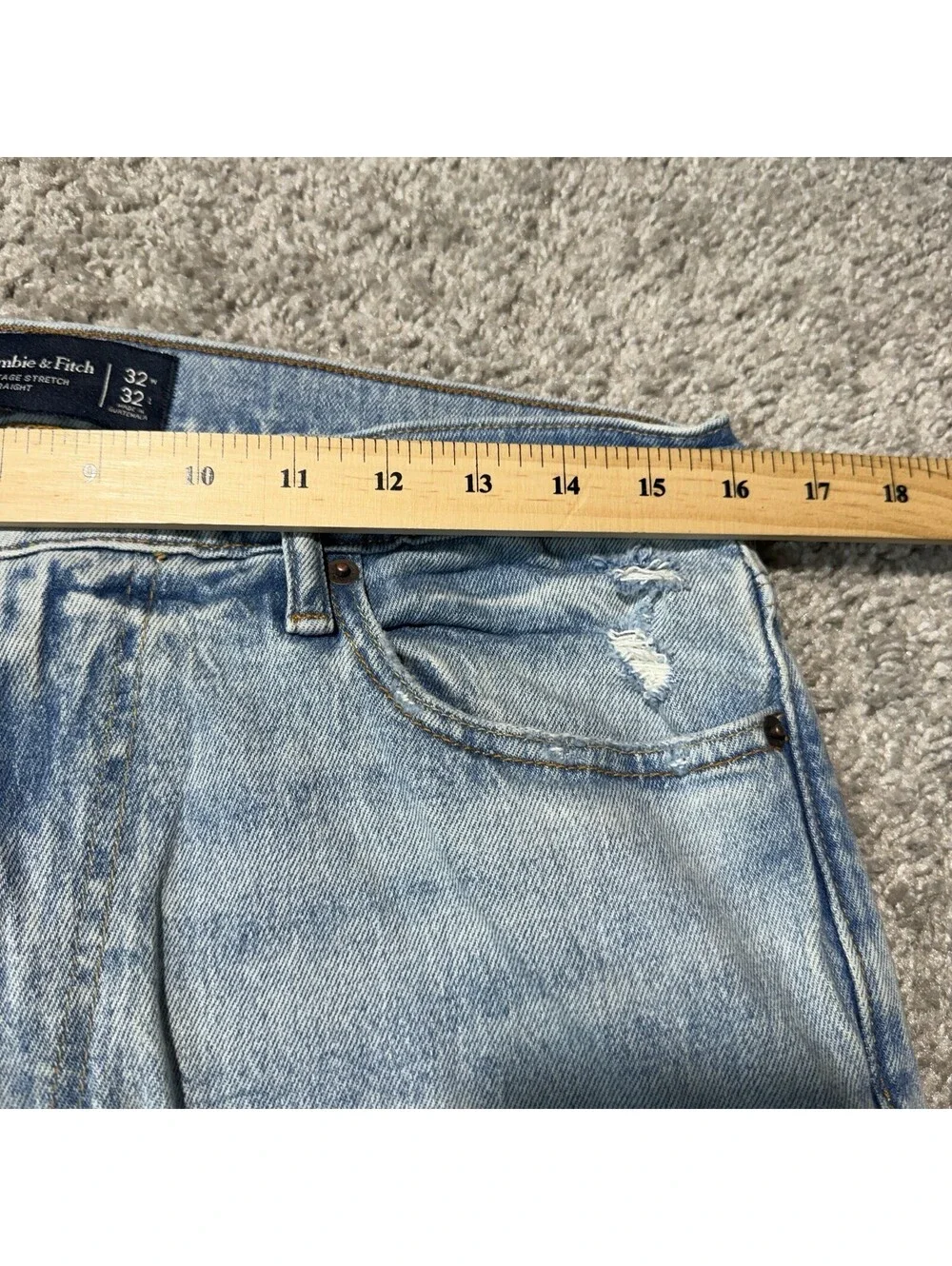 Abercrombie & Fitch A&F Vintage Stretch Jeans Mens 32x32 Blue Athletic Straight